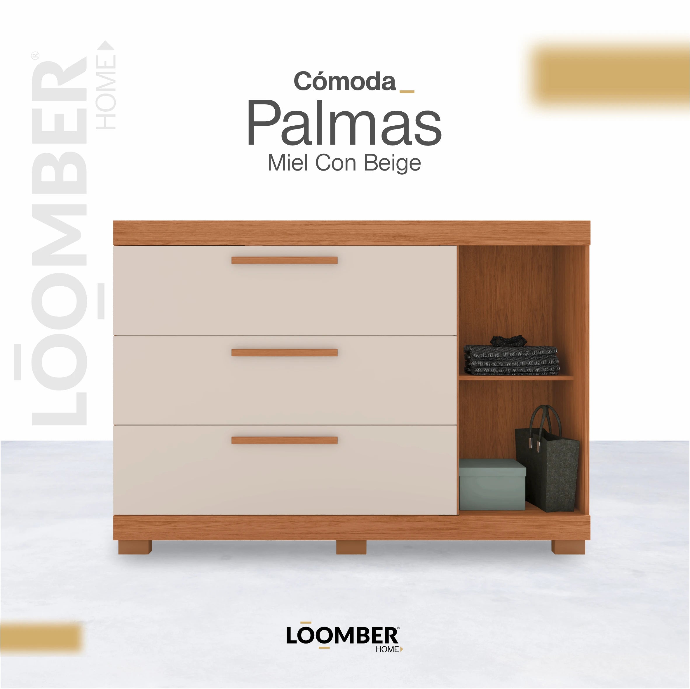 Cómoda Palmas Miel Con Beige Loomber