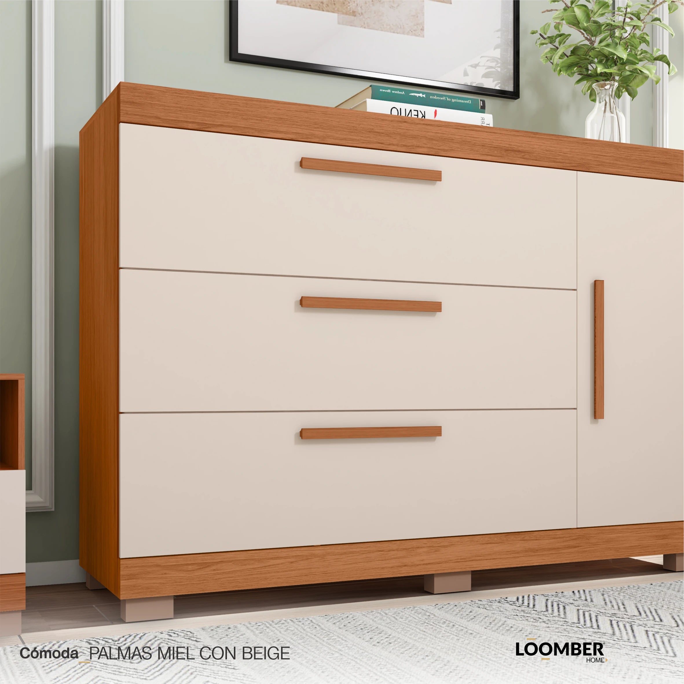 Cómoda Palmas Miel Con Beige Loomber