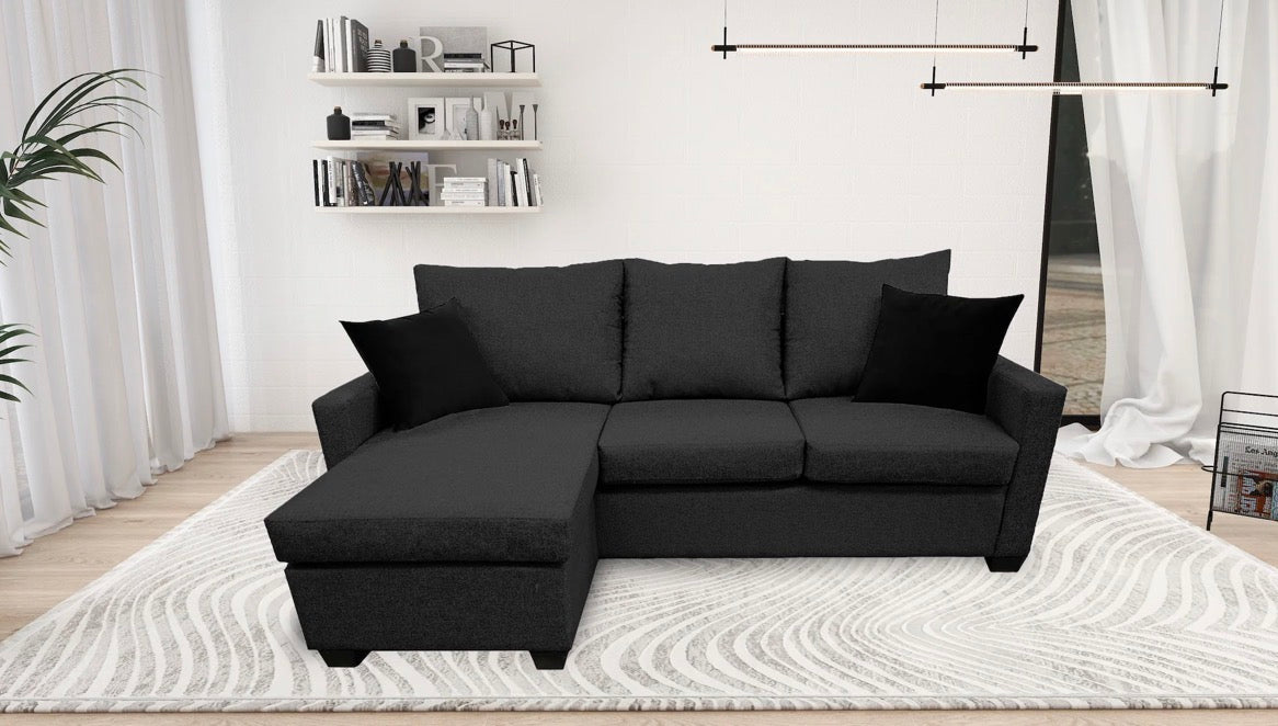 Sala Esquinera El Bazar Store Denver Gris Oxford, 200x140 cm, Lado derecho e Izquierdo, Lino nacional, Sofa