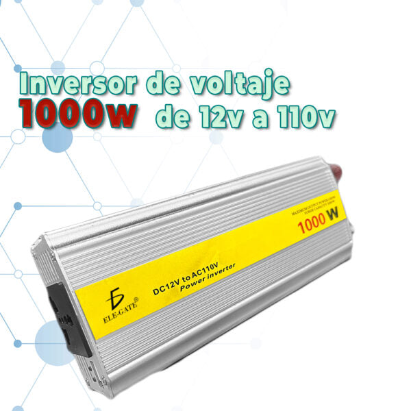 Inversor De Corriente 1000W – Convertidor De Onda Sinusoidal Modificada Para Electrónica Y Dispositivos