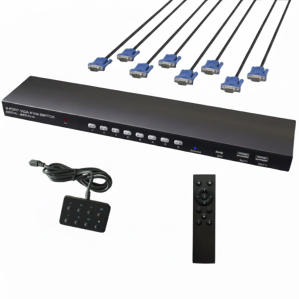 VGA KVM Switch 8 Puertos USB