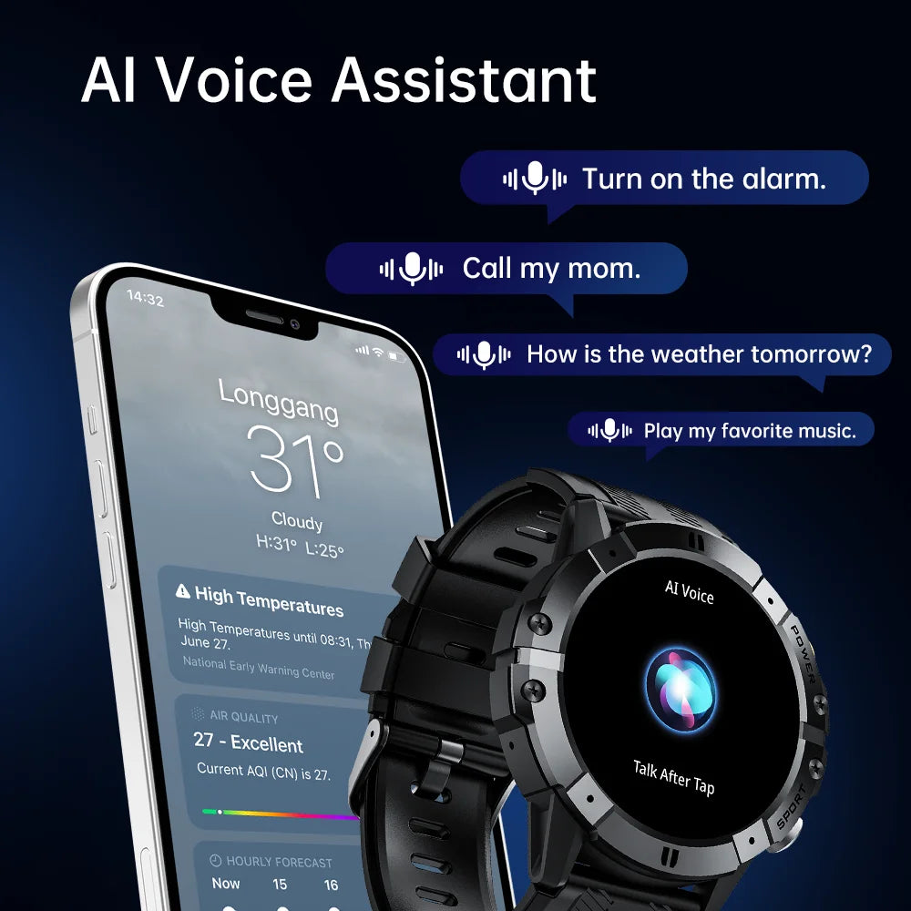 SmartWatch 1,52 pulgadas 1ATM reloj deportivo resistente al agua