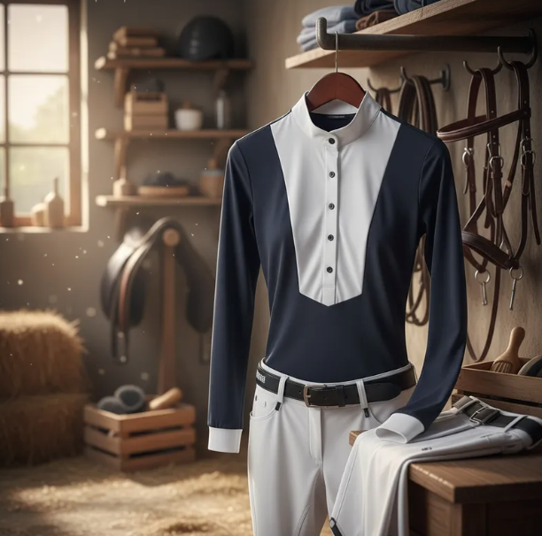 Camisa Ecuestre Manga Larga – Ajustable y Transpirable