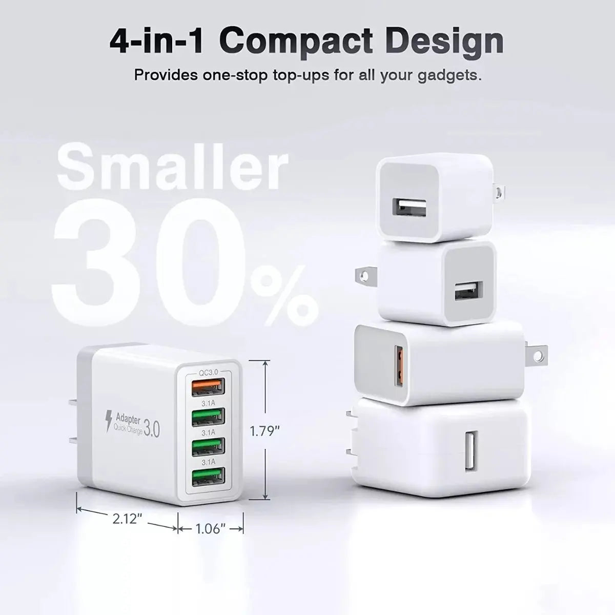 Cargador de 4 Puertos USB Cargador de Carga Rápida 4 Puertos USB 1