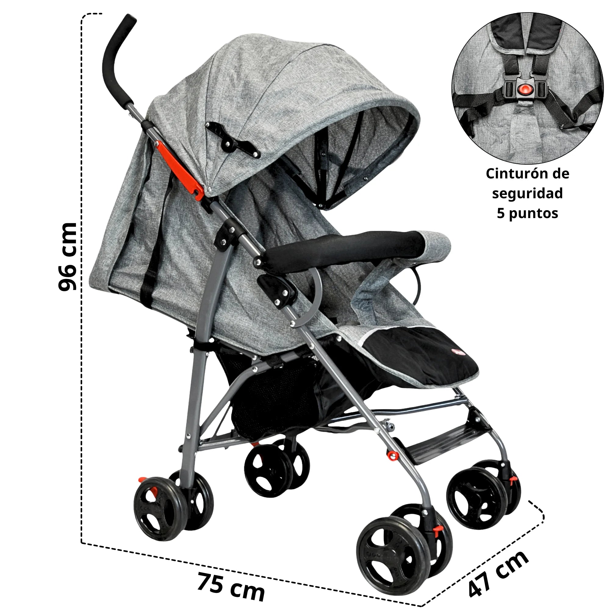 Carriola de Bastón para Bebé Asiento