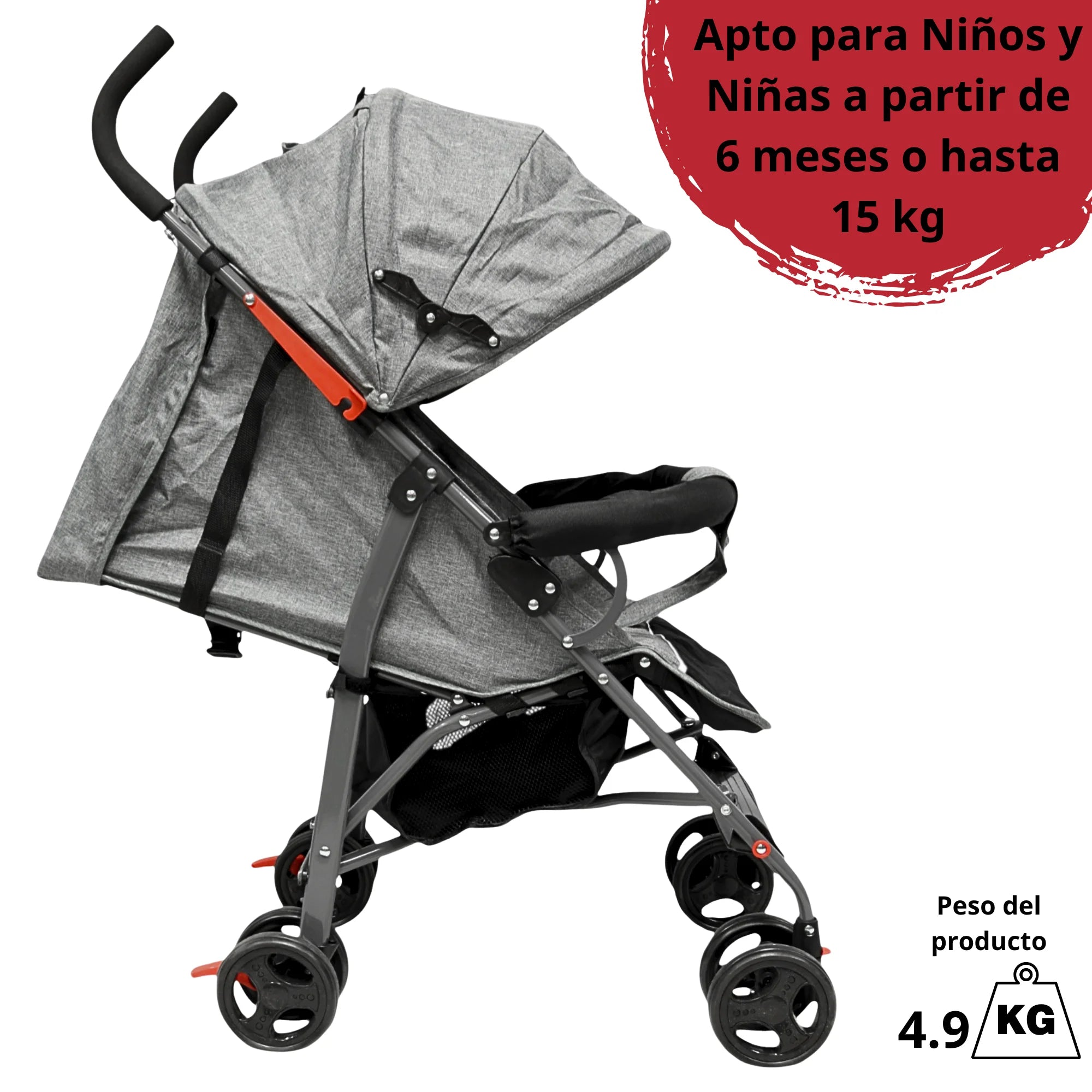 Carriola de Bastón para Bebé Asiento