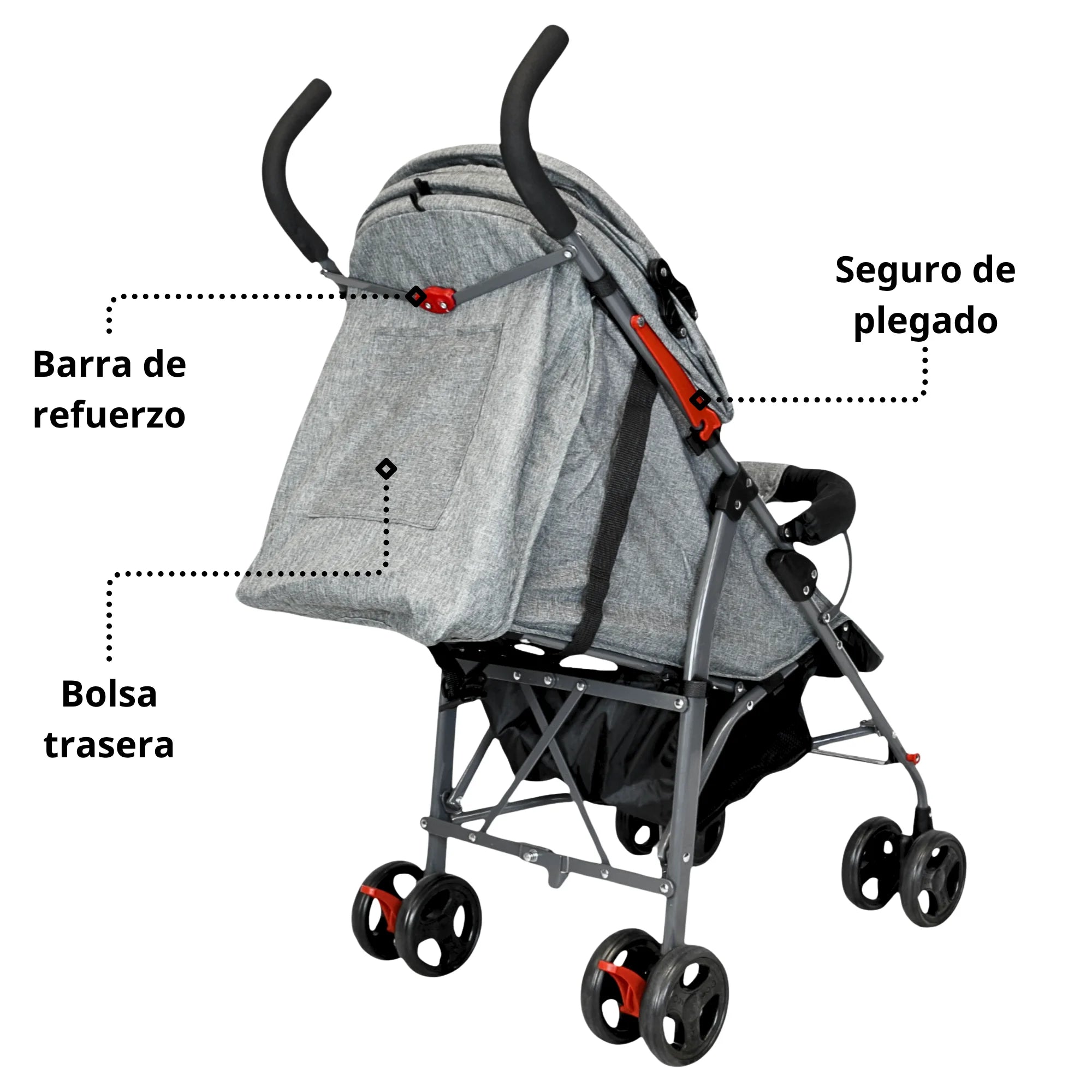 Carriola de Bastón para Bebé Asiento