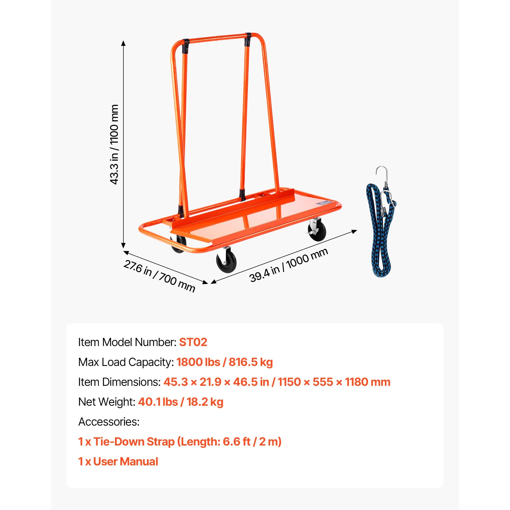 Carro para paneles de yeso