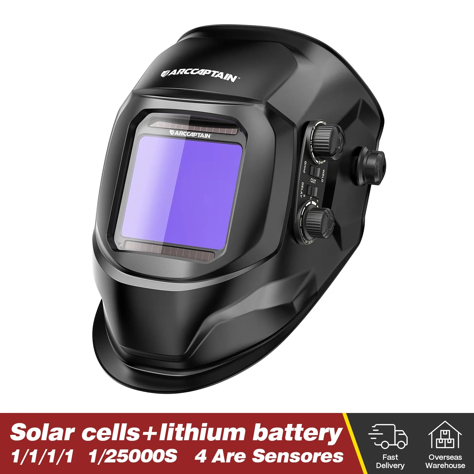 Casco de soldadura con vista grandeenergía Solar, oscurecimiento automático