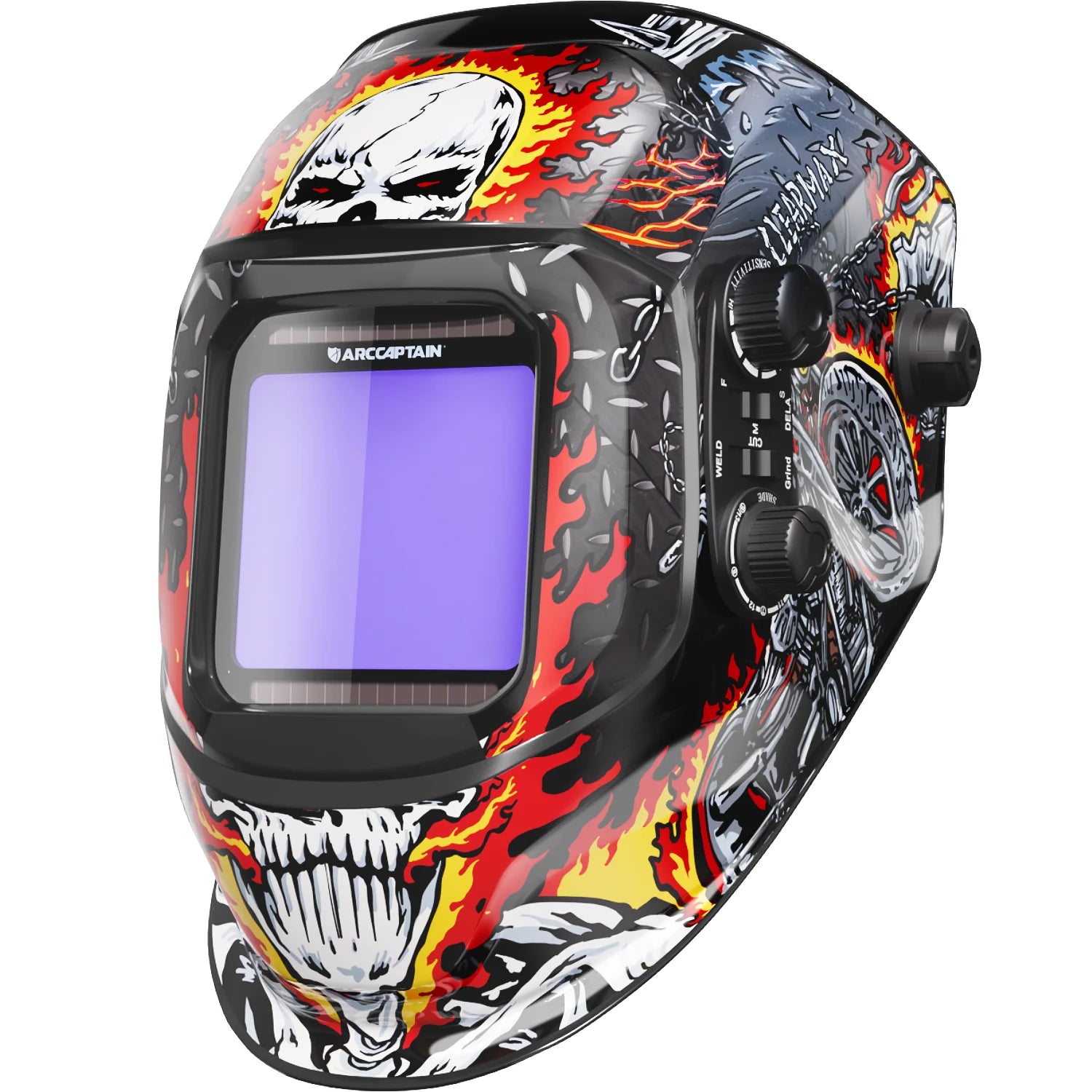 Casco de soldadura con vista grandeenergía Solar, oscurecimiento automático