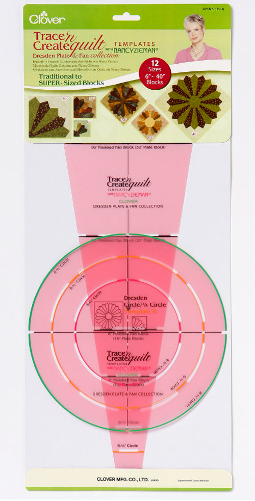 Dos plantillas reusables para Bloques Dresden y Abanicos Quilt Clover