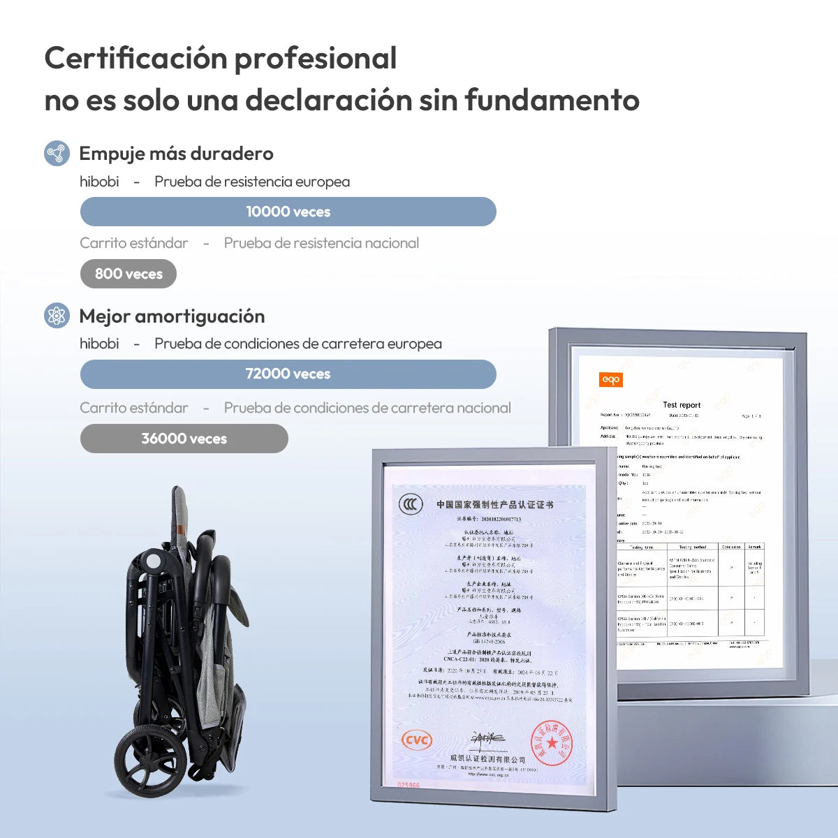 Cochecito de bebé plegable de un solo toque