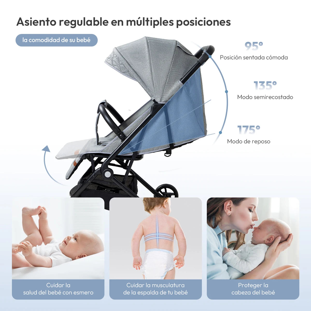 Cochecito de bebé plegable de un solo toque
