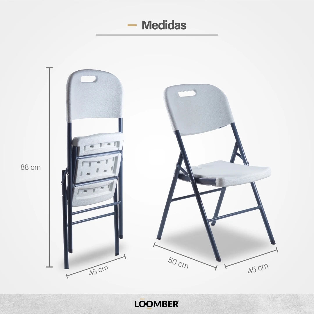 Combo 10 Sillas Plegables Blancas | Resistentes y Compactas | Ideal para Eventos, reuniones, negocios y el hogar