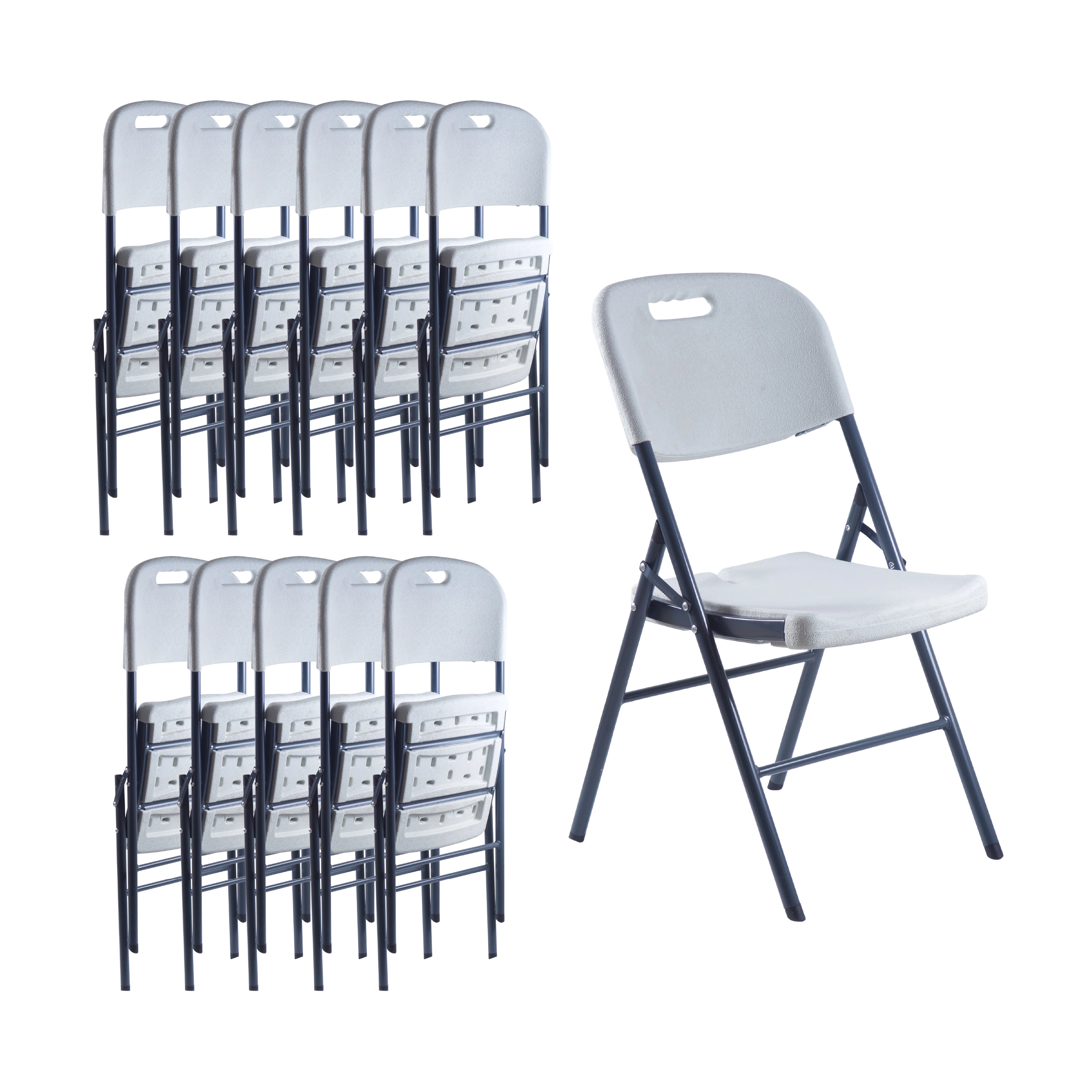 Combo 12 Sillas Plegables Blancas | Resistentes y Compactas