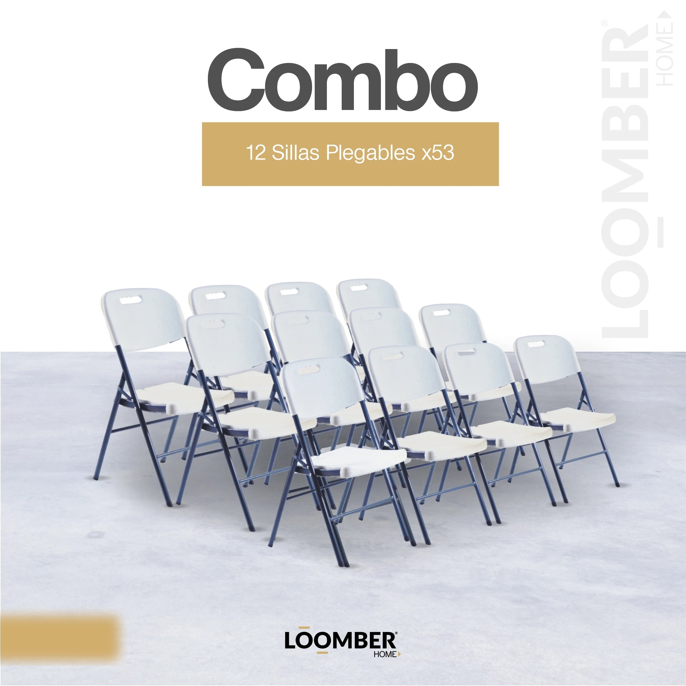 Combo 12 Sillas Plegables Blancas | Resistentes y Compactas