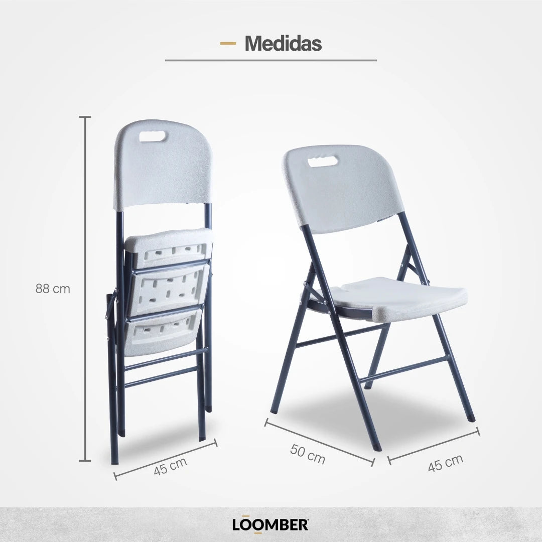 Combo 12 Sillas Plegables Blancas | Resistentes y Compactas