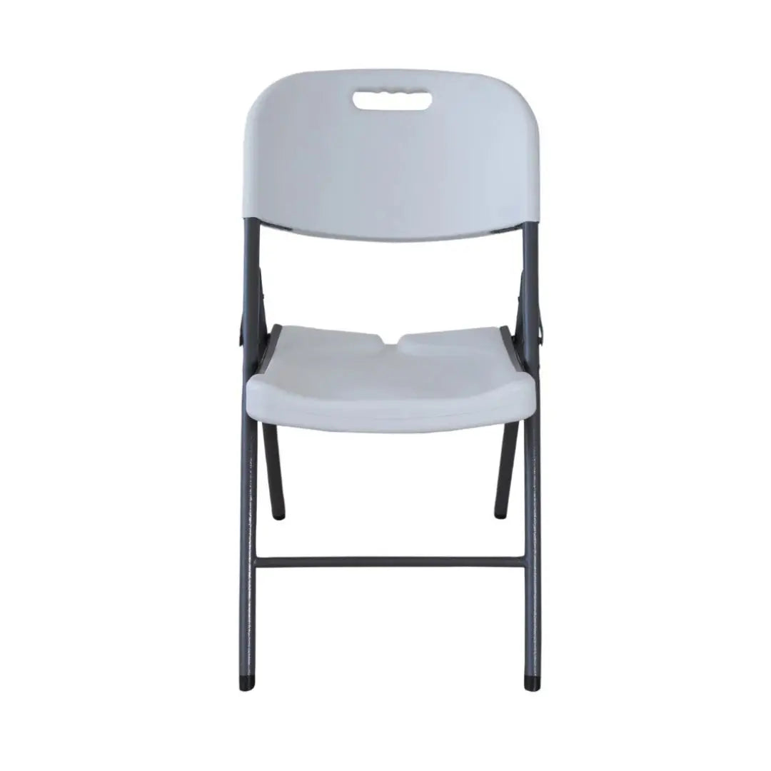 Combo 2 Mesas Plegables 180 cm y 8 Sillas Plegables Blancas