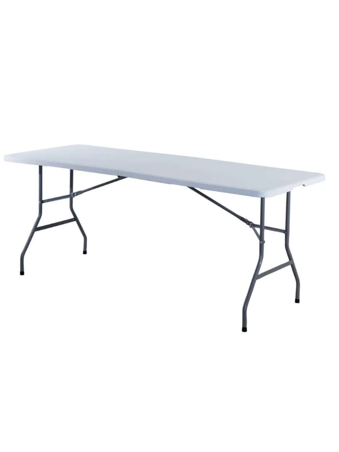 Combo 2 Mesas Plegables 180 cm y 8 Sillas Plegables Blancas