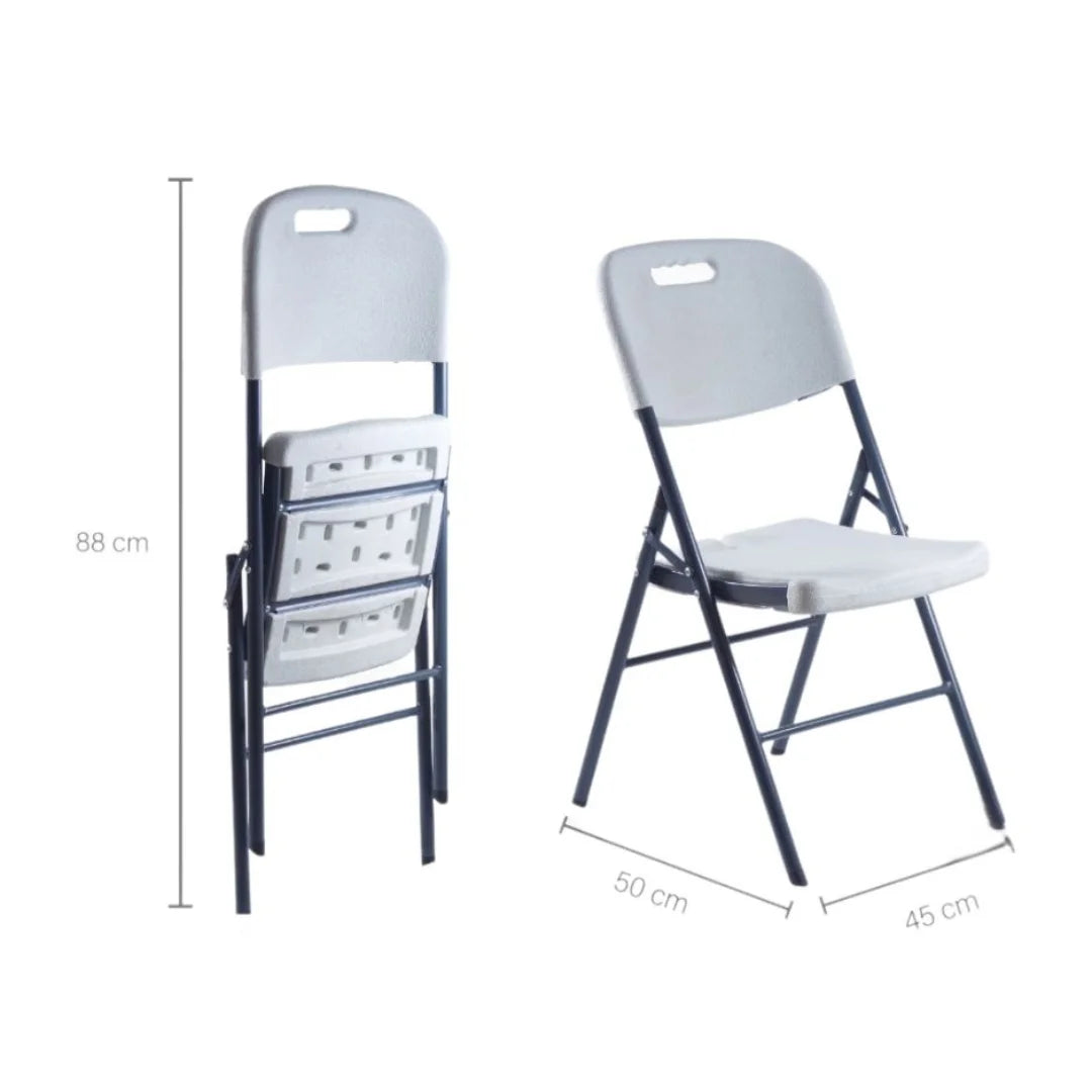 Combo 2 Mesas Plegables Blancas 180 Verona + 16 Sillas Plegables