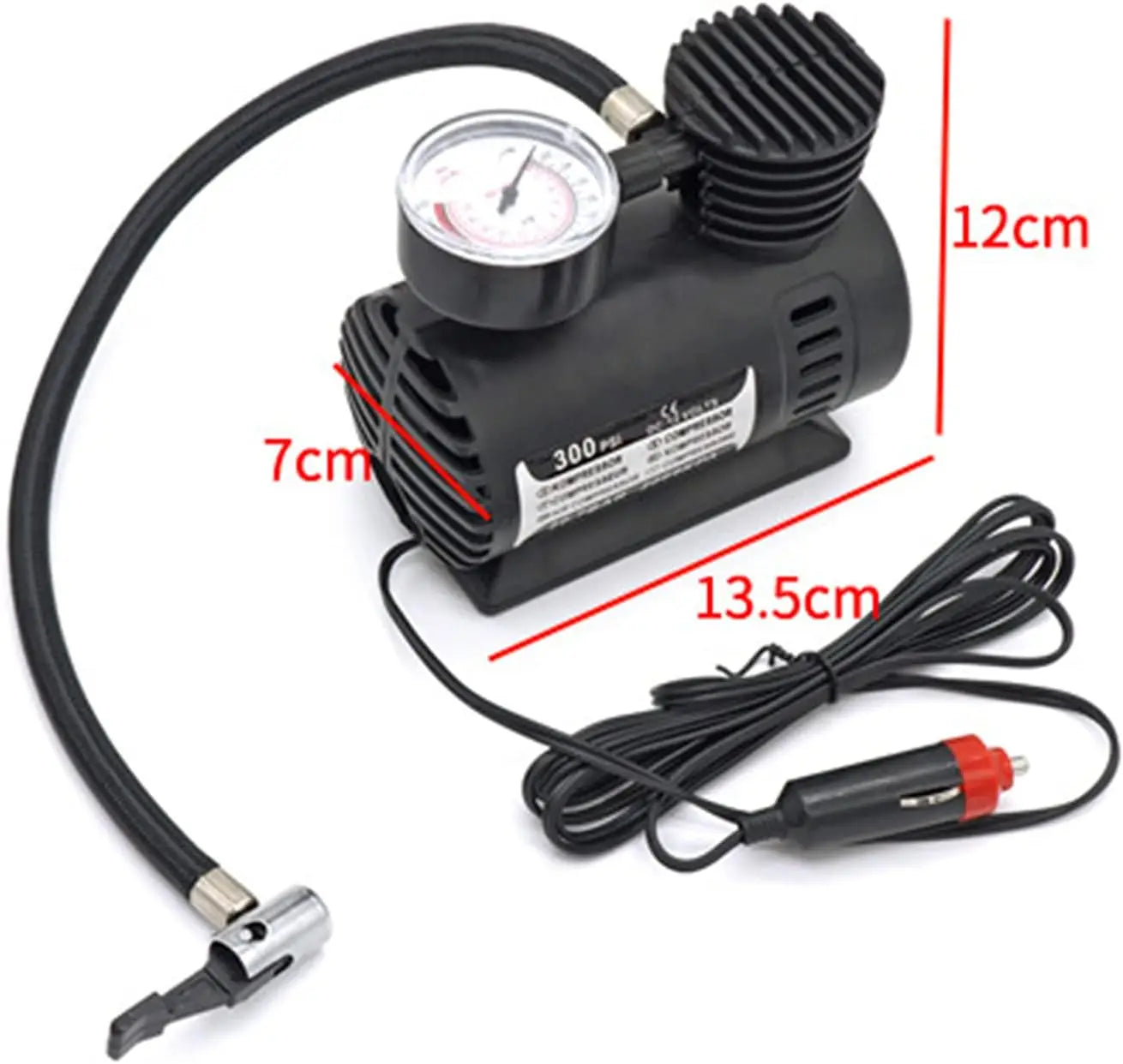 Compresor De Aire Mini Para Llanta 300psi Portátil 12v