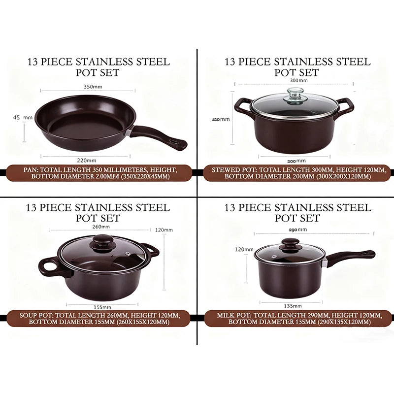 Conjunto de Utensilios de Cocina al Estilo Estadounidense (13 Piezas) rescindible