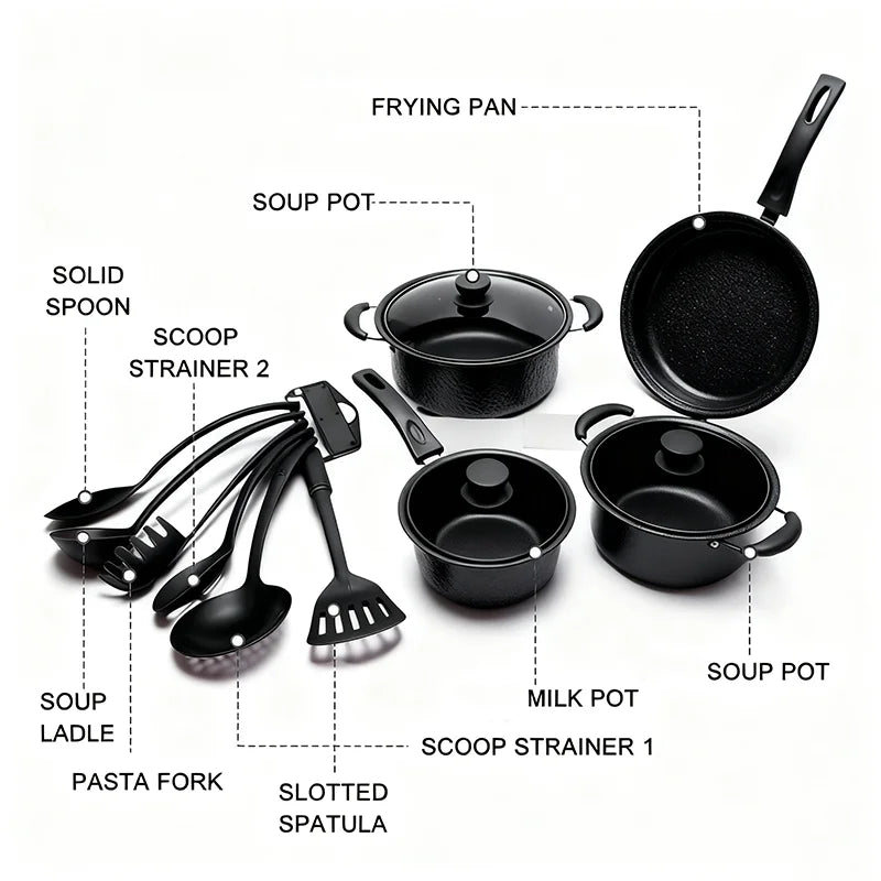 Conjunto de Utensilios de Cocina al Estilo Estadounidense (13 Piezas) rescindible