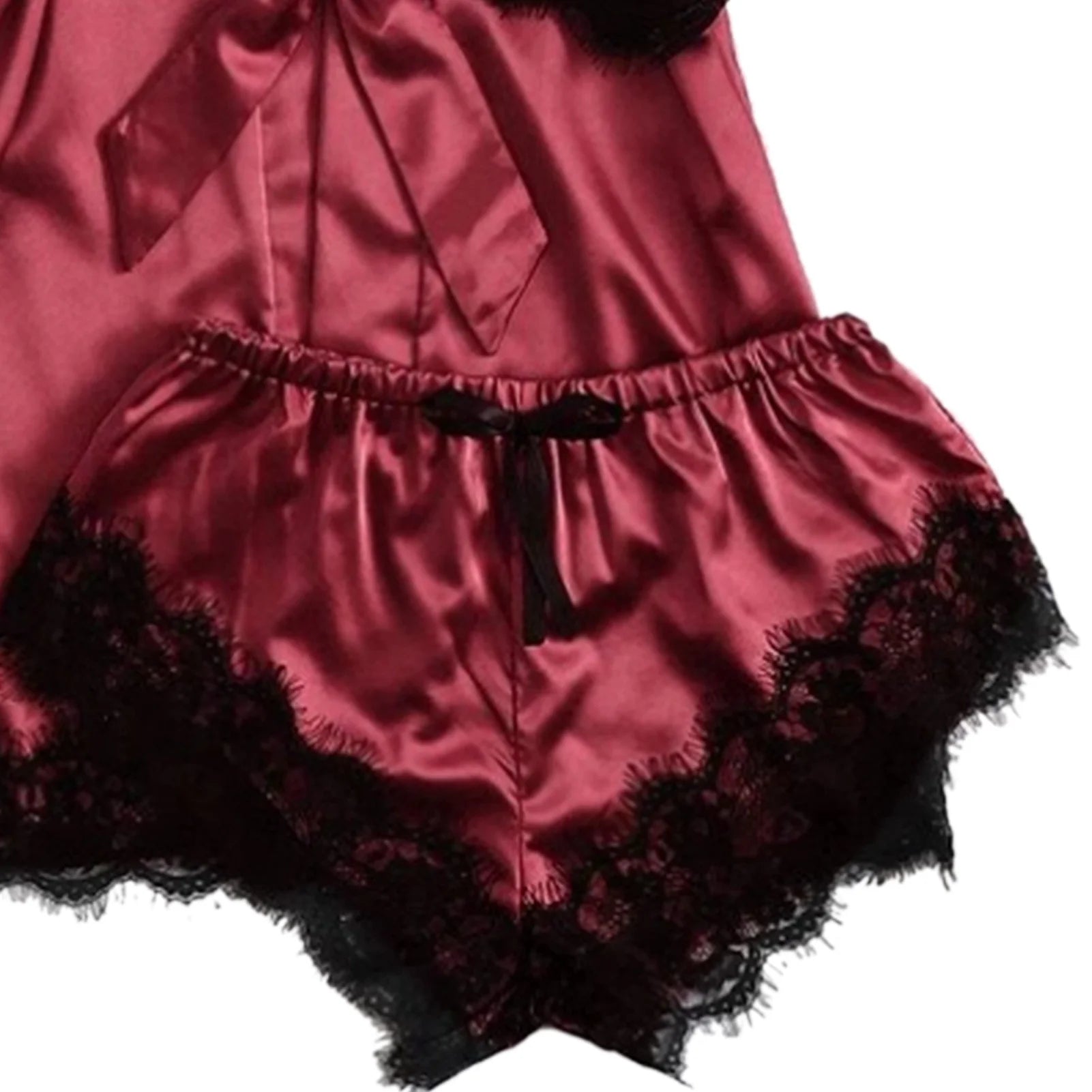 Conjunto de pijama de satén para mujer,