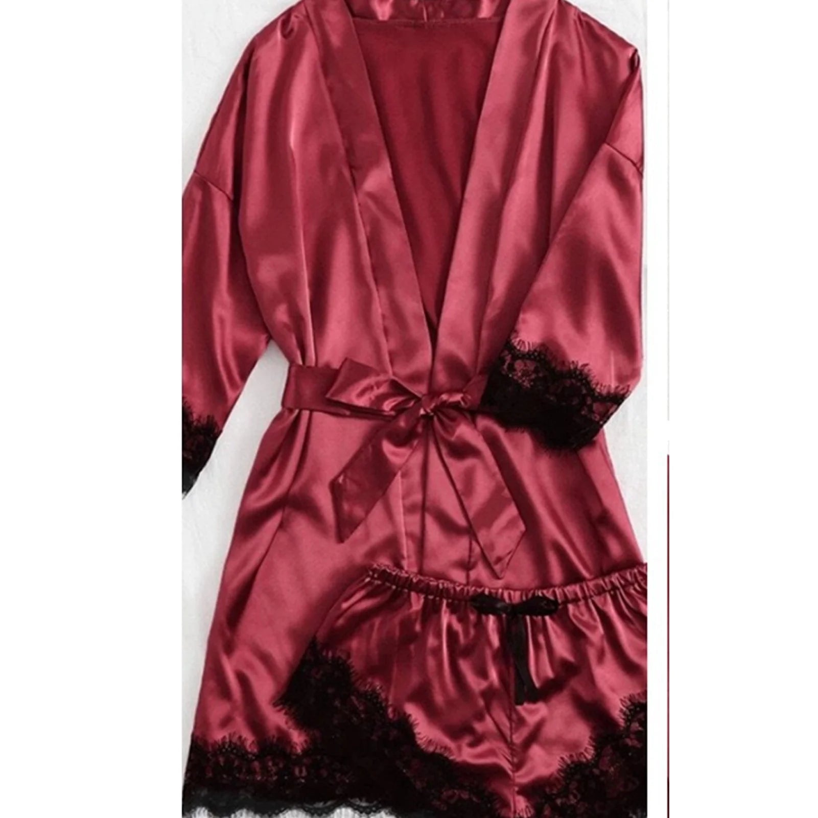 Conjunto de pijama de satén para mujer,