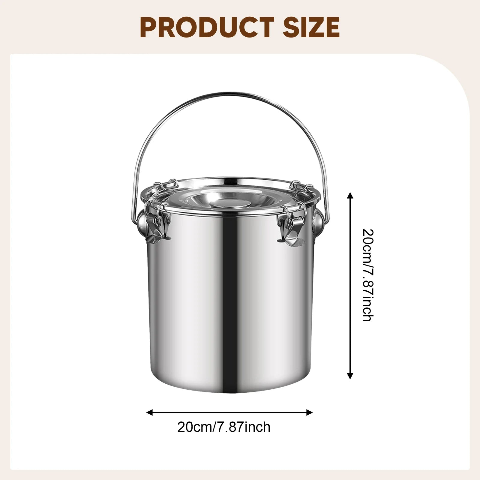 Cubo sellado de acero inoxidable 304