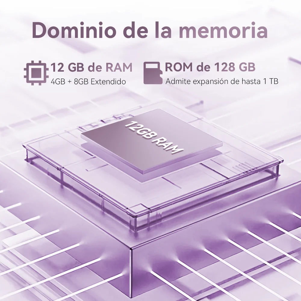 smartphone android, 12 GB de RAM (4 GB + 8 GB ampliados),