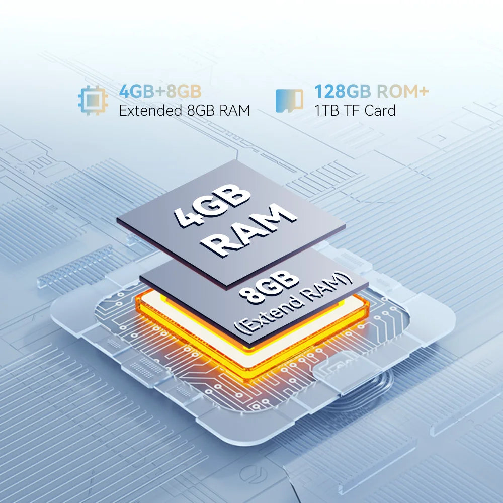 Smartphone Android 14, 12GB RAM (4GB+8GB ampliados)+128GB