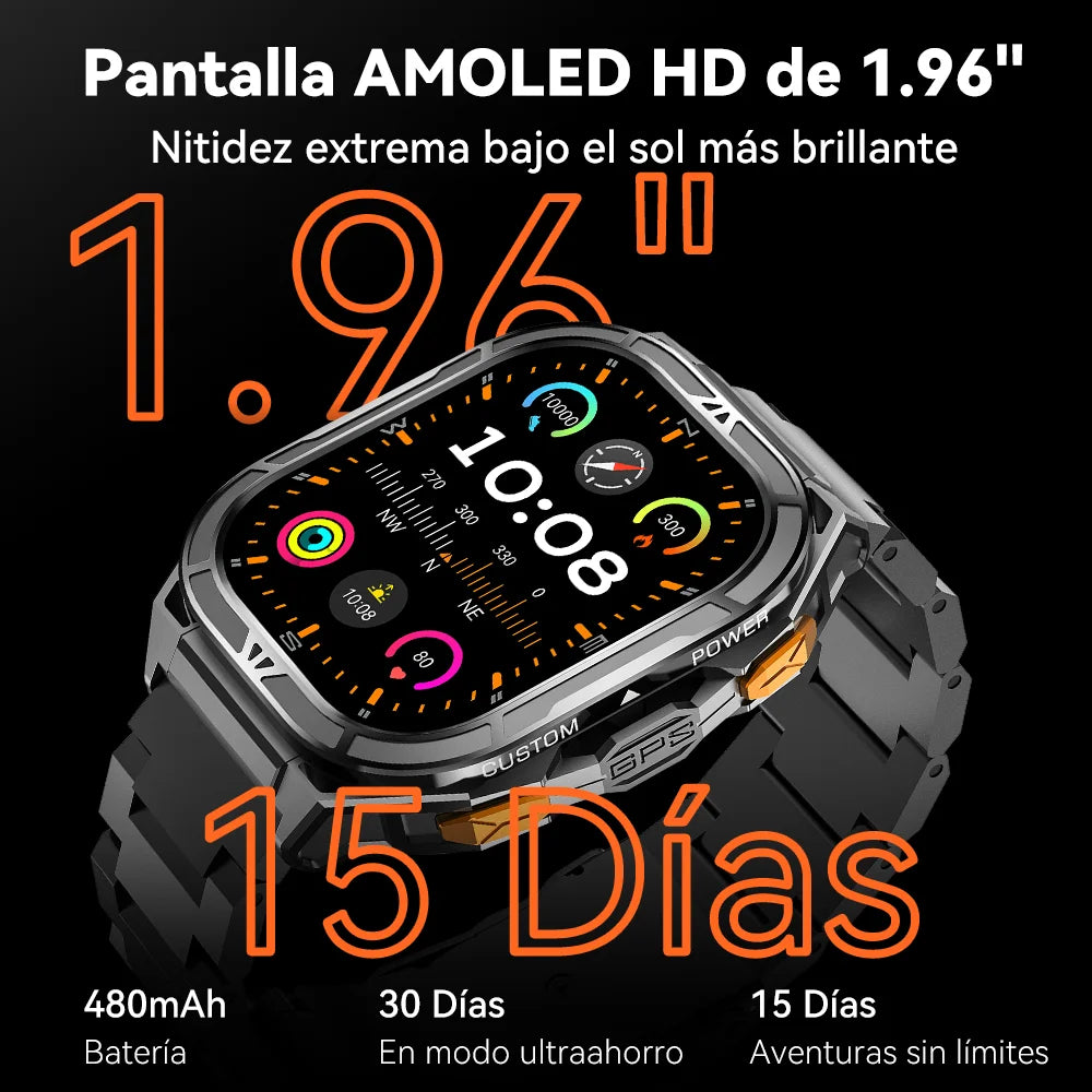 Reloj inteligente para hombres para damas de 1,96“
