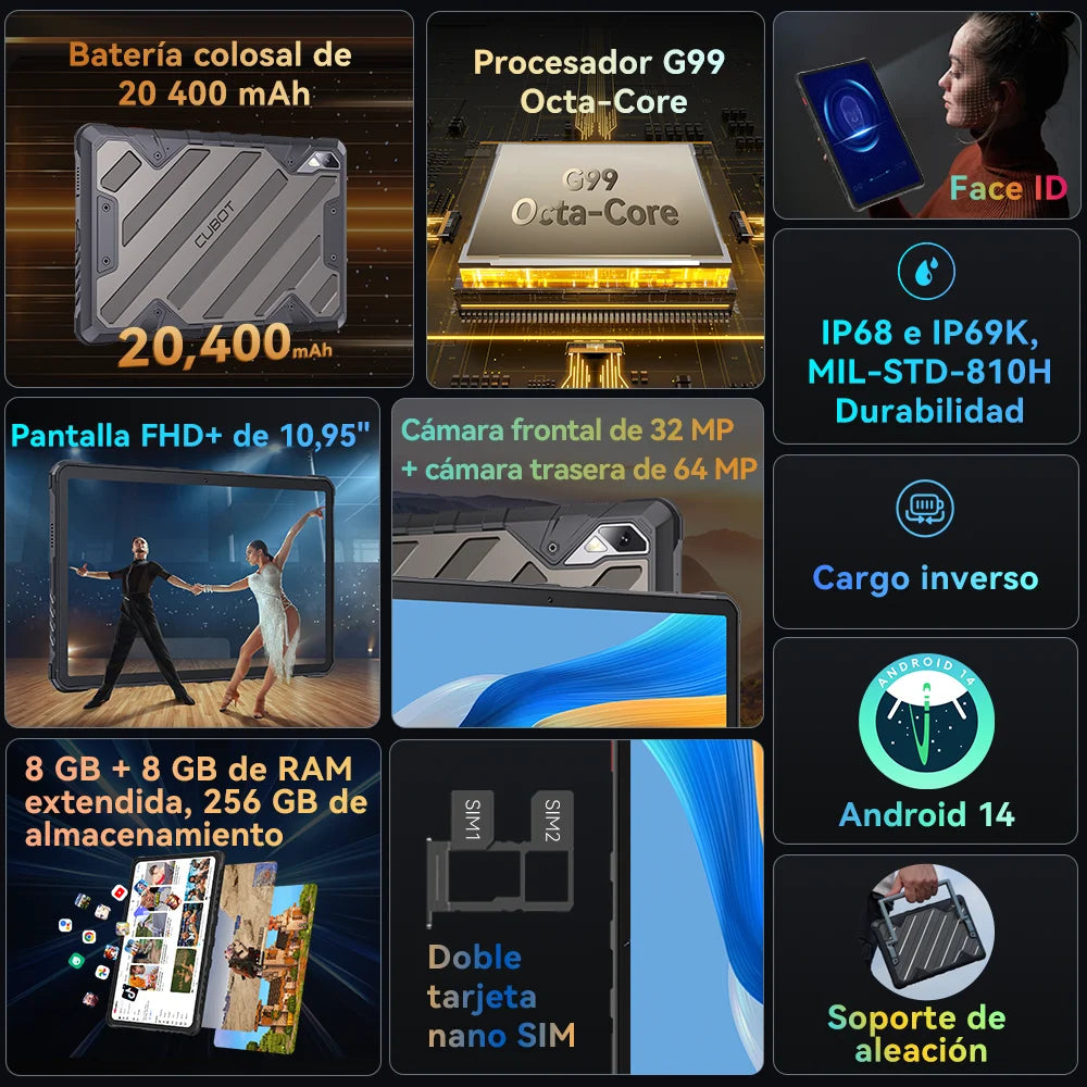 tableta resistente, Android 14,