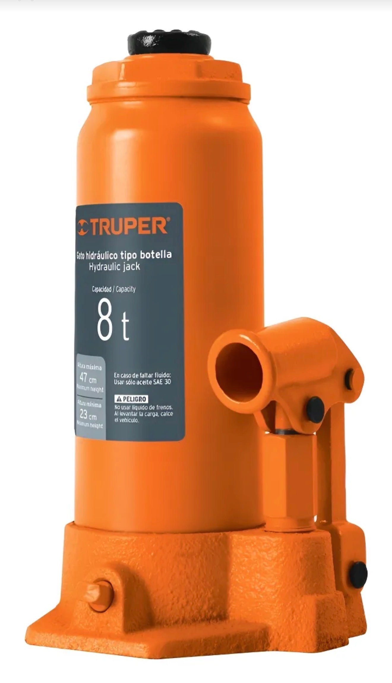 Gato hidráulico tipo botella Truper 8 toneladas