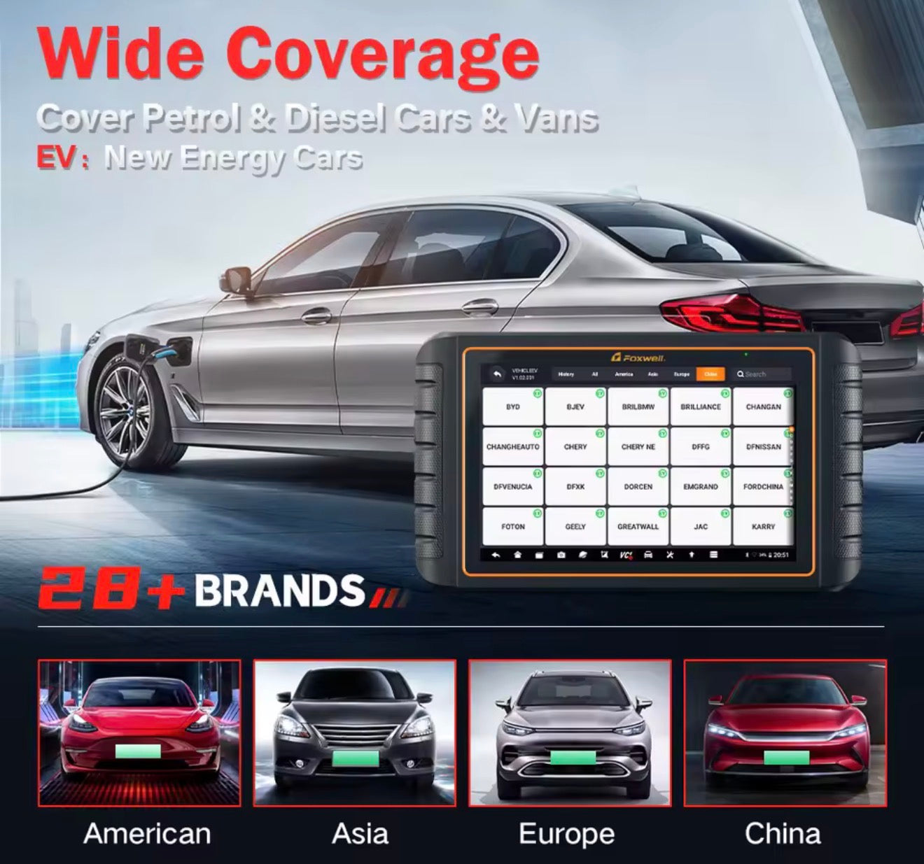 Escáner Automotriz FOXWELL GT75TS OBD2 Profesional con TPMS y Programación ECU