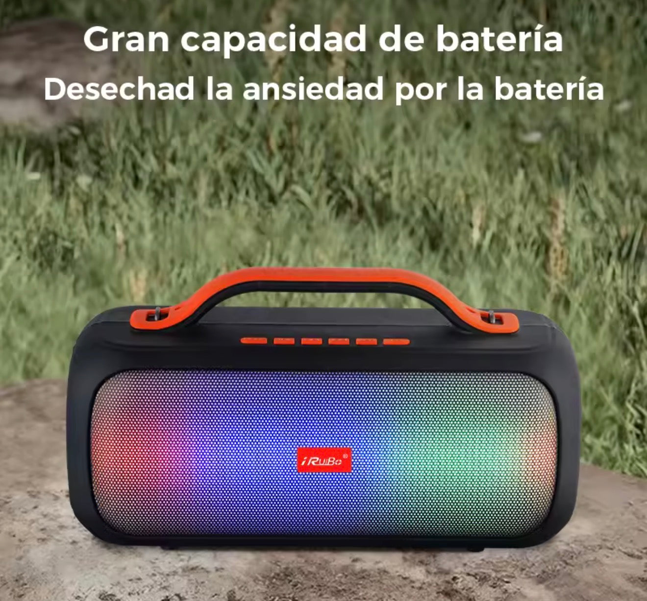 Bocina Bluetooth portátil con luces RGB