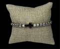 Pulsera Perlas Plata Cruz Acero Inoxidable