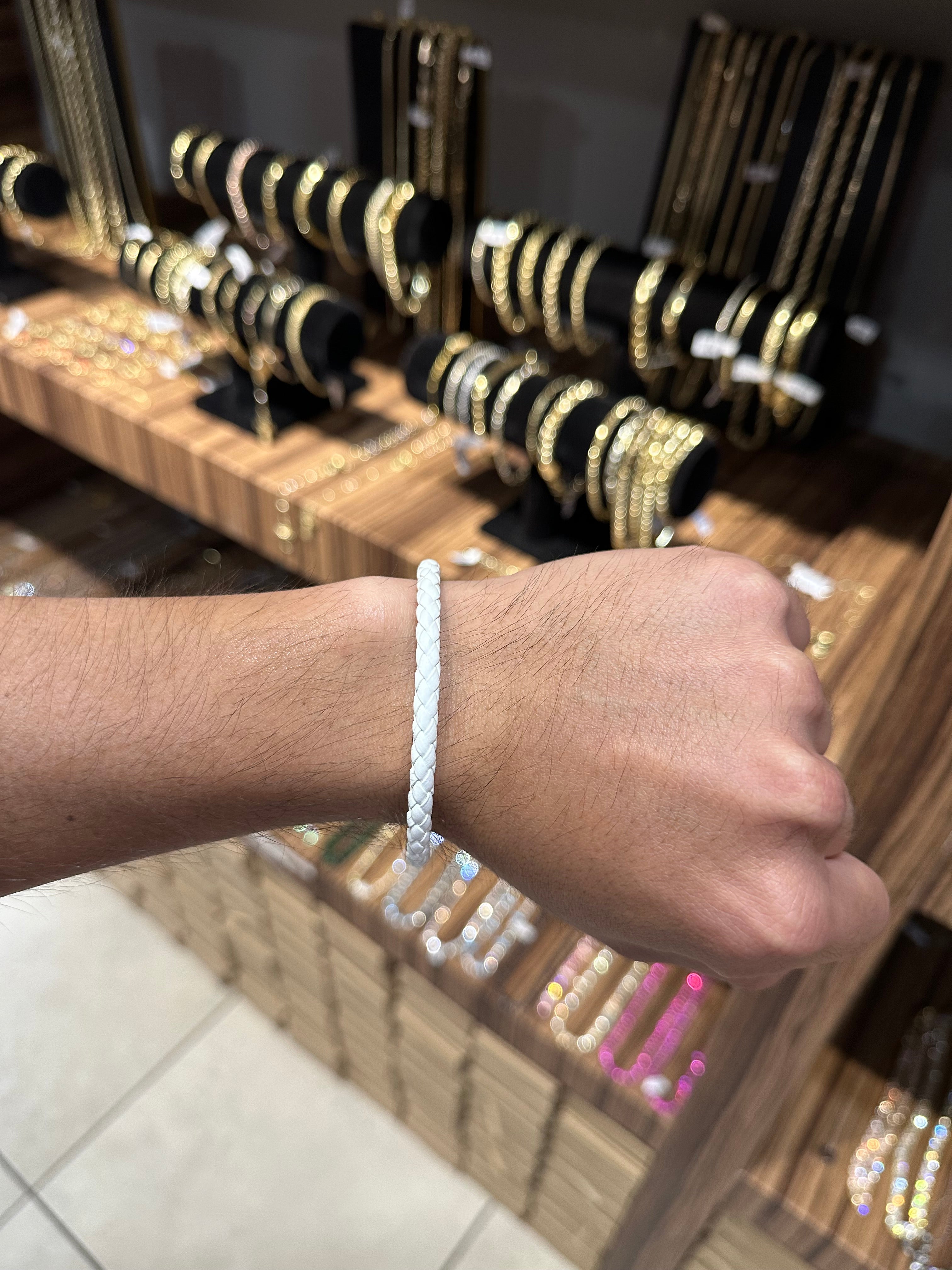Pulsera Blanca Cuero