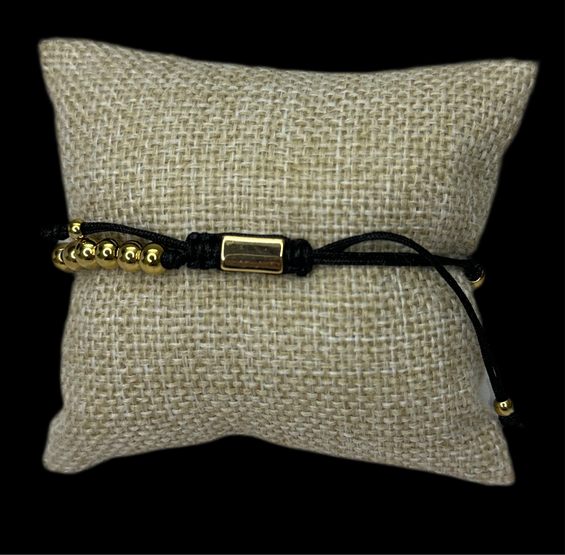 Pulsera Perlas Dorada Cruz Acero Inoxidable