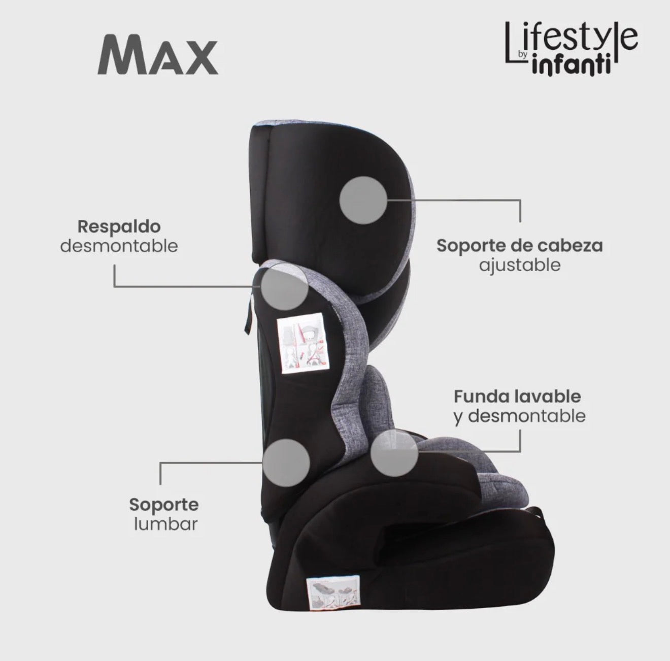 Autoasiento Booster Para Bebé Max Lifestyle By Infanti