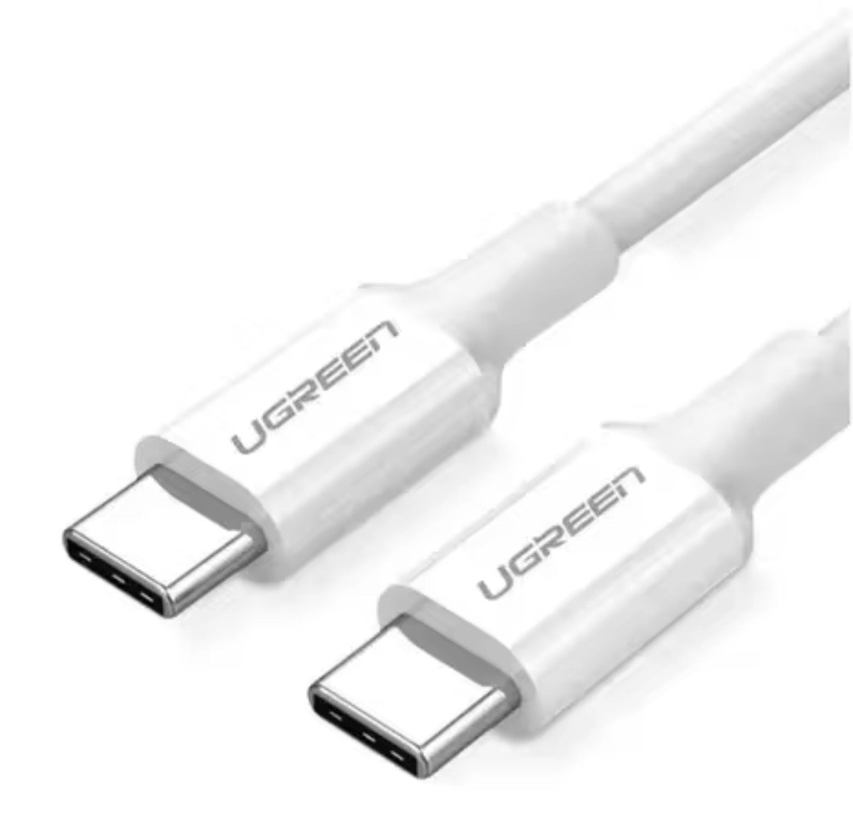Cable UGREEN USB-C a USB-C 60W 1 Metro Blanco – Carga Rápida