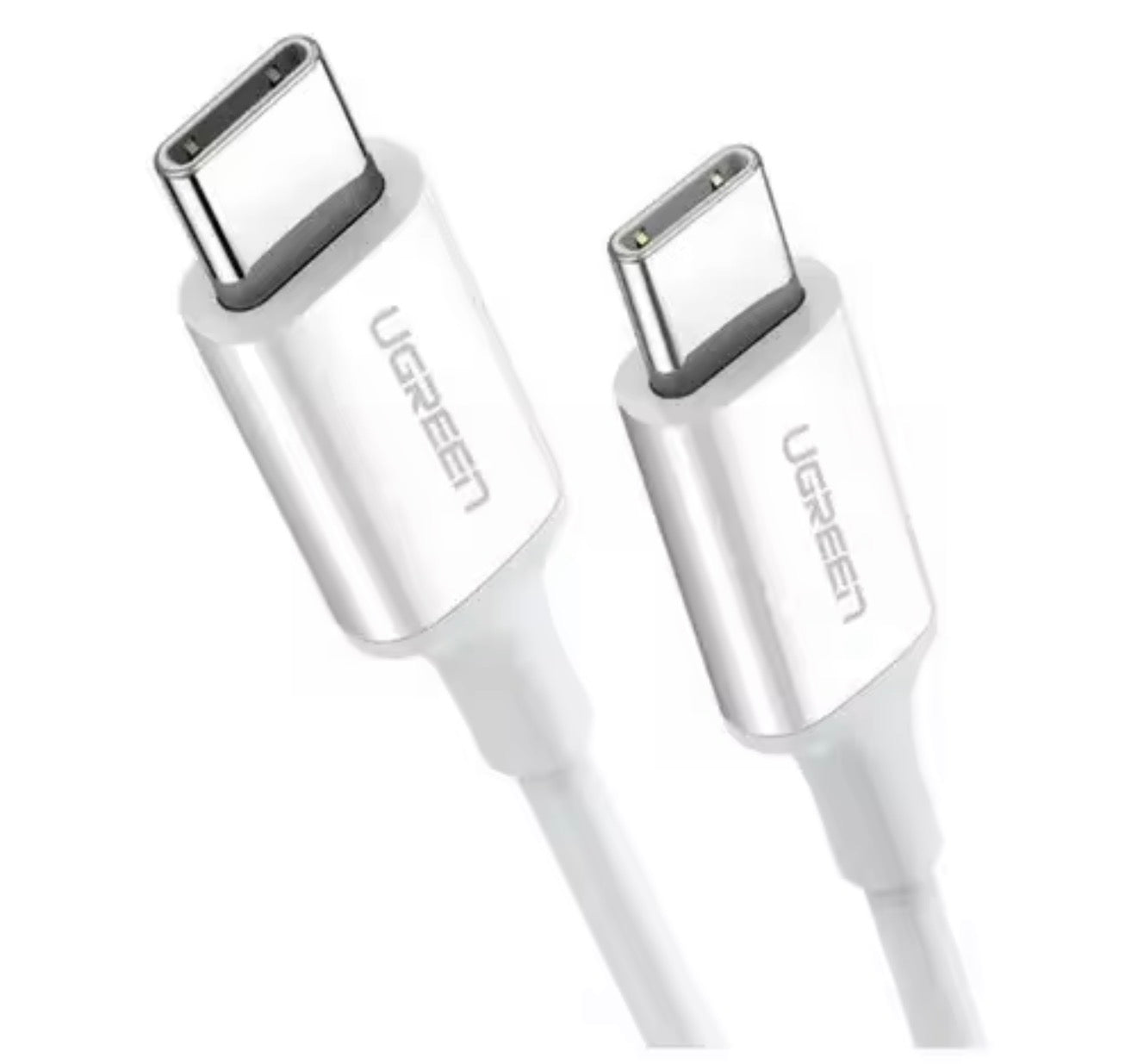 Cable UGREEN USB-C a USB-C 60W 1 Metro Blanco – Carga Rápida