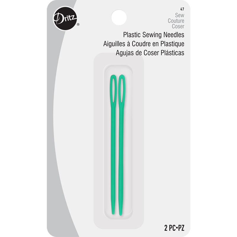 Dos Agujas de Plástico Verdes para Tejido Dritz