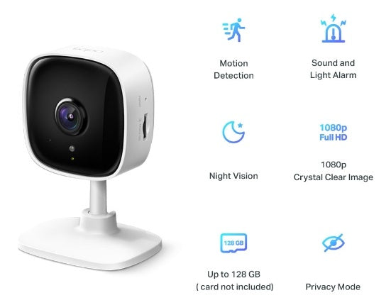 Camara Seguridad Tp Link Tapo C100 Wifi 1080P Para Interior Del Hogar Color Blanco