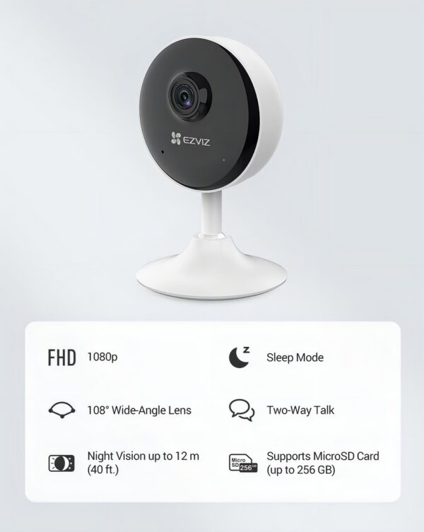 Cámara Cctv Wifi Ezviz Cs-C1C Ip 2Mp Para Interiores Detección De Movimiento