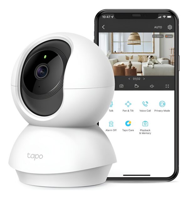 Tp-Link Tapo Cámara Wifi 3Mp Interior 360º Visión Nocturna Blanco
