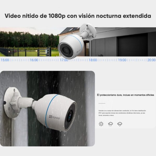 Cámara Cctv Wifi Ezviz Cs-H3C Bala Resolución 2Mp Micrófono