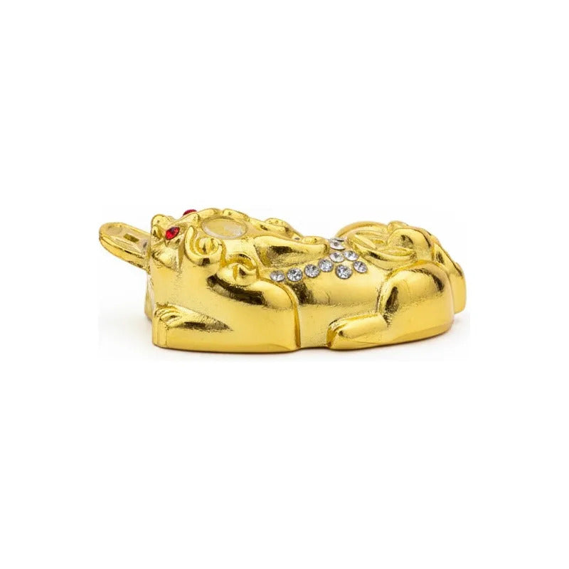 Piyao Pixiu Miniatura Feng Shui Amuleto Suerte 1cm Dorado