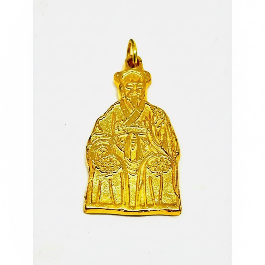 Gran Duque General Yan Xin Feng Shui Amuleto Baño Oro 3.5cm Oro